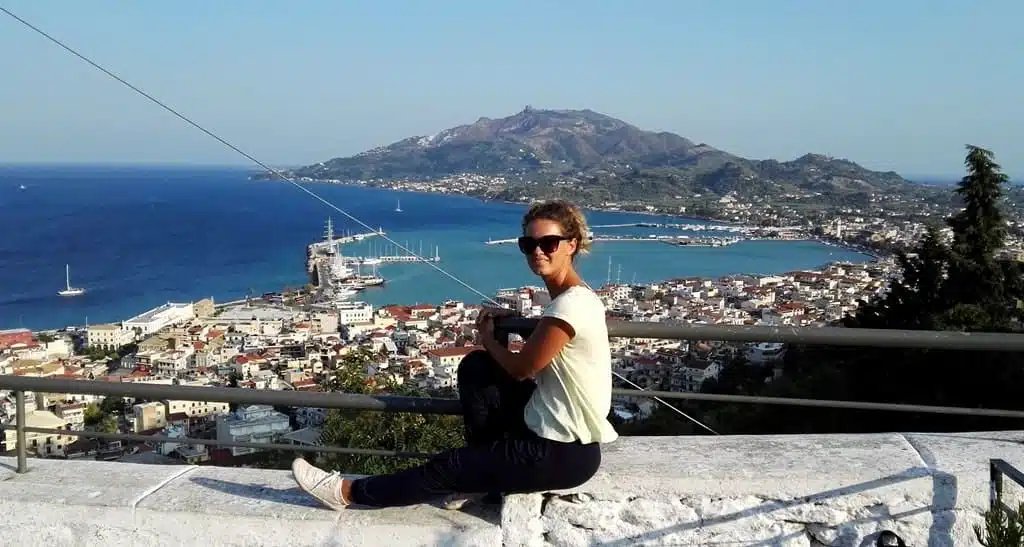 View of Zakynthos cruise port and town from Bochali Hill