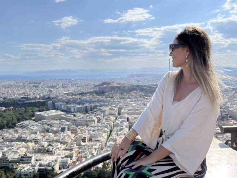 Where to stay in Athens before a cruise - city view from Mt. Lycabettus