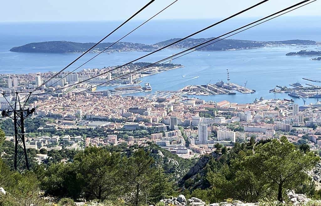 Mont Faron port and city view