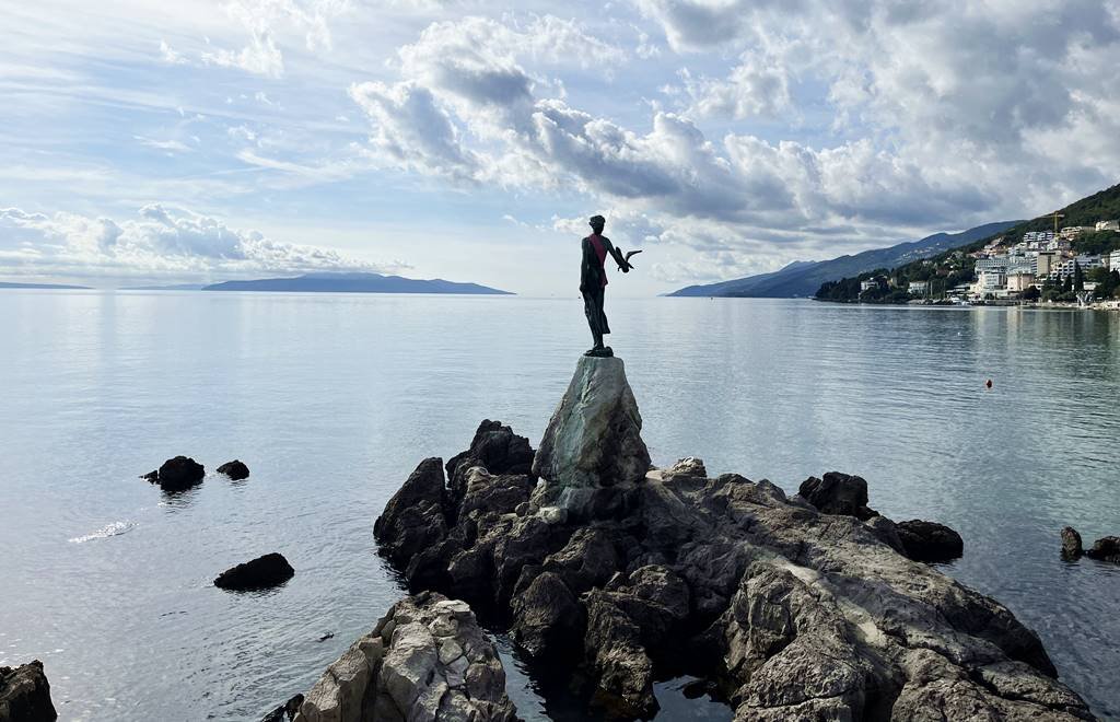 The statue of Maiden with the Seagull in Opatija