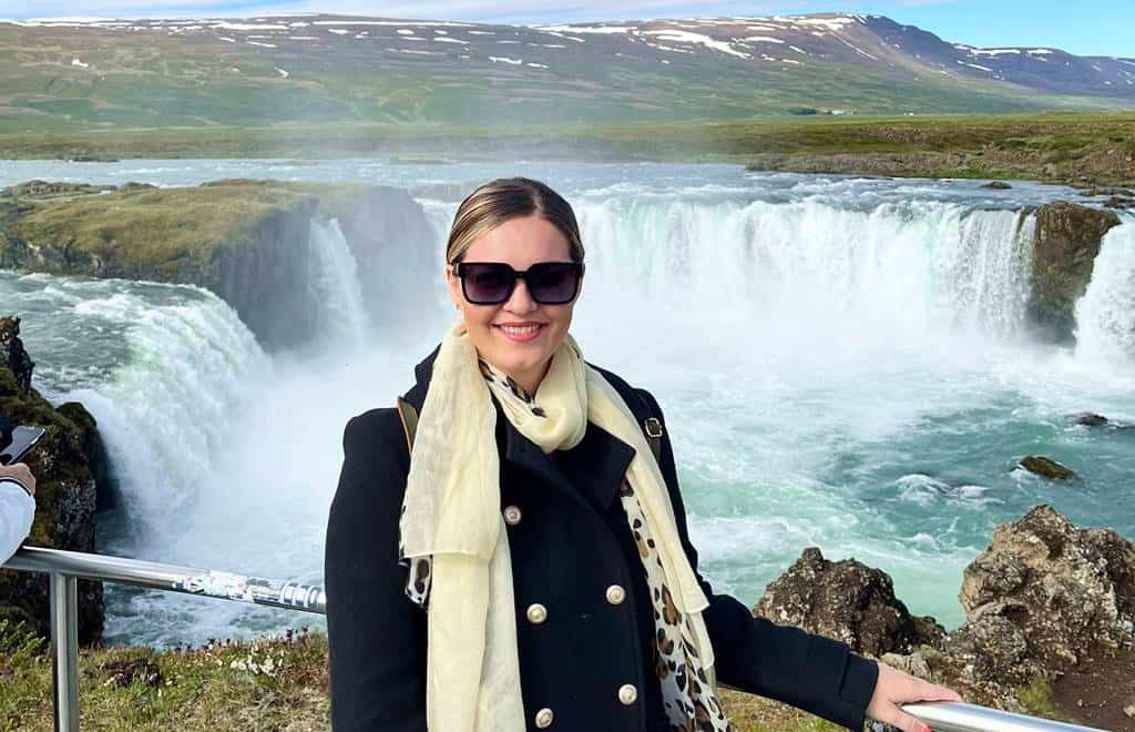Godafoss Waterfall - photo of me